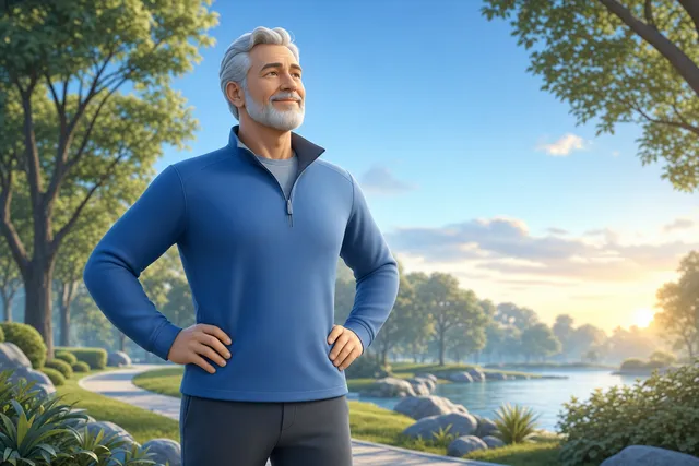 Hombre de más de 50 años relajado y cómodo al aire libre